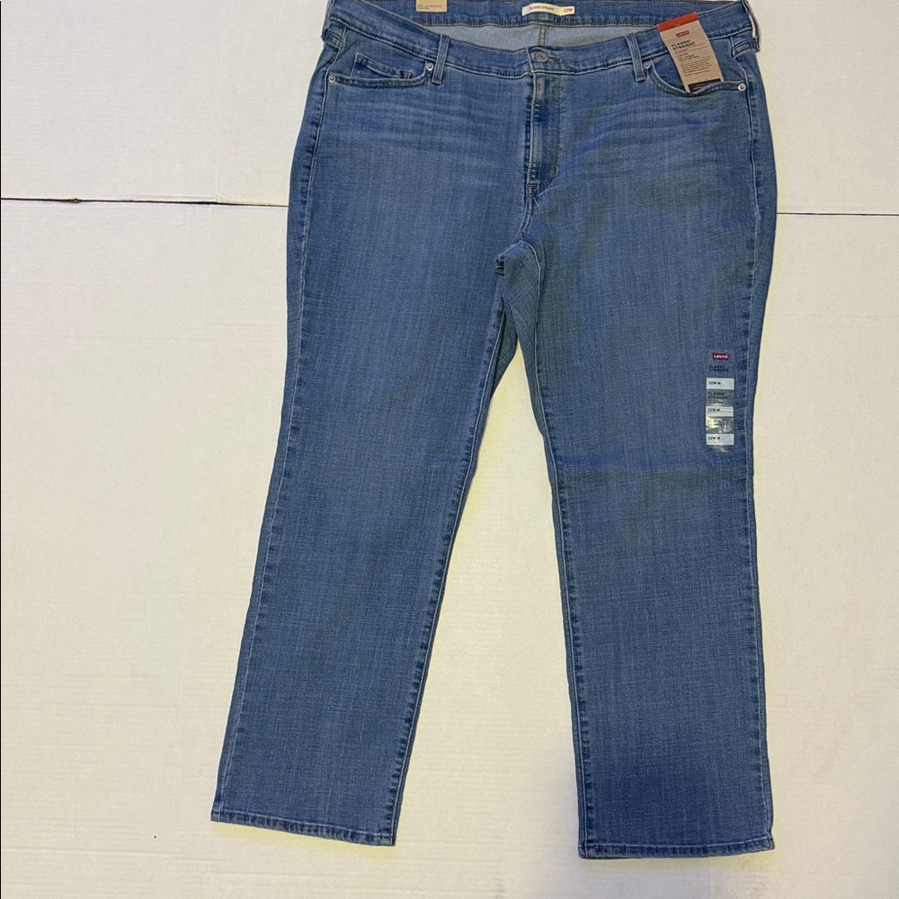 Levi’s Classic Stright Mid Rise Blue Denim Jeans